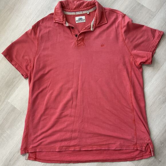 Mantaray Durable Mens Size XL Red Polo 1/2 Button Up Top - Picture 1 of 7
